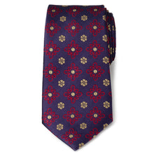 Load image into Gallery viewer, Deep Purple Floral Men's Tie
