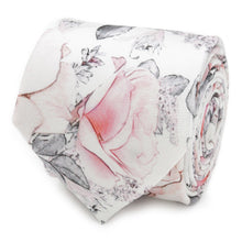Load image into Gallery viewer, Painted Floral Gray Necktie and Pocket Square Gift Set
