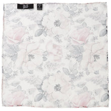 Load image into Gallery viewer, Painted Floral Gray Necktie and Pocket Square Gift Set
