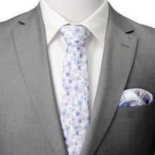 Load image into Gallery viewer, Watercolor Lavender Mix Print Silk Men&#39;s Tie
