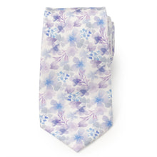 Load image into Gallery viewer, Watercolor Lavender Mix Print Silk Men's Tie
