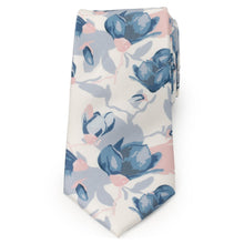 Load image into Gallery viewer, White Floral Patterned Printed Men&#39;s Tie
