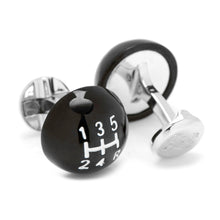 Load image into Gallery viewer, 3D Black Gear Shifter Cufflinks

