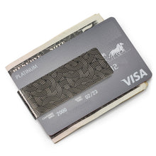 Load image into Gallery viewer, Geometric Stainless Steel Gunmetal Engraved Money Clip
