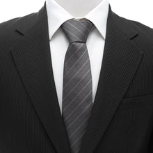 Load image into Gallery viewer, Woven Gray Stripe Men&#39;s Tie
