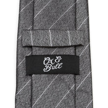 Load image into Gallery viewer, Woven Gray Stripe Men&#39;s Tie
