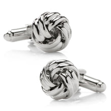 Load image into Gallery viewer, Silver Knot Cufflinks
