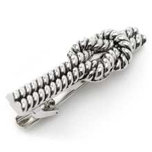 Load image into Gallery viewer, Silver Knot Rope Tie Clip
