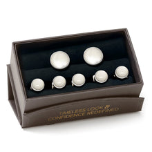 Load image into Gallery viewer, Silver and Mother of Pearl 5-Stud Set
