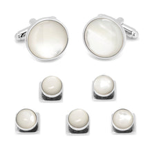 Load image into Gallery viewer, Silver and Mother of Pearl 5-Stud Set
