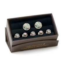 Load image into Gallery viewer, Mosaic Smoke Mother of Pearl 5-Stud Set
