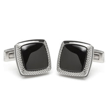 Load image into Gallery viewer, Onyx Cushion Stainless Steel Cufflinks
