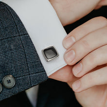 Load image into Gallery viewer, Onyx Cushion Stainless Steel Cufflinks
