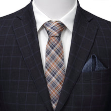 Load image into Gallery viewer, Gray Plaid Men&#39;s Tie
