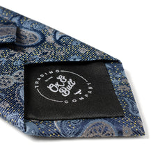 Load image into Gallery viewer, Blue &amp; Gray Paisley Men's Tie
