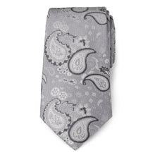 Load image into Gallery viewer, Gray Paisley Men's Tie
