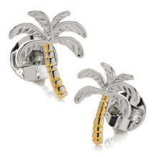 Load image into Gallery viewer, Palm Tree Silver Gold Cufflinks
