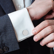 Load image into Gallery viewer, Stainless Steel Engravable Pave Edge Cufflinks
