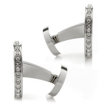 Load image into Gallery viewer, Stainless Steel Engravable Pave Edge Cufflinks
