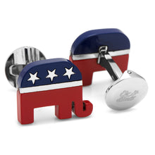 Load image into Gallery viewer, Stainless Steel Republican Elephant Cufflinks
