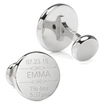 Load image into Gallery viewer, Birth Details Custom Photo Engravable Cufflinks
