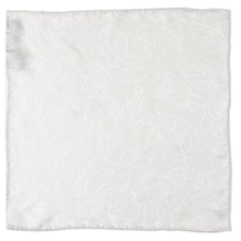 Load image into Gallery viewer, Soft Floral Gray Silk Men's Pocket Square
