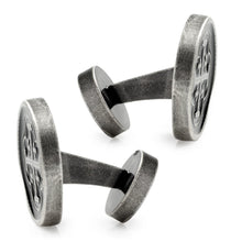 Load image into Gallery viewer, Shipwreck Cross Coin Antique Silver Cufflinks
