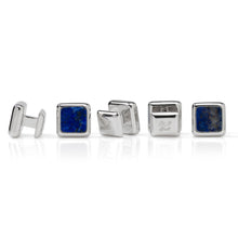 Load image into Gallery viewer, Sterling Silver and Lapis JFK Presidential 5-Stud Set

