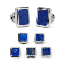 Load image into Gallery viewer, Sterling Silver and Lapis JFK Presidential 5-Stud Set
