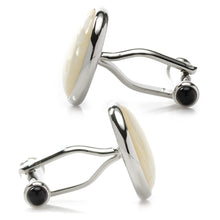 Load image into Gallery viewer, Sterling Mosaic Mother of Pearl Cufflinks
