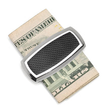 Load image into Gallery viewer, Stainless Steel Inlaid Black Carbon Fiber Money Clip
