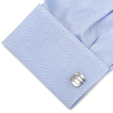 Load image into Gallery viewer, Stainless Steel Striped Mother of Pearl Cufflinks
