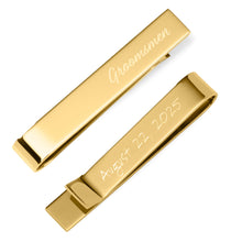 Load image into Gallery viewer, Wedding Title Engravable Gold Tie Bar
