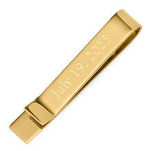 Load image into Gallery viewer, Wedding Title Engravable Gold Tie Bar
