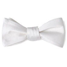 Load image into Gallery viewer, White Silk Self Bow Tie
