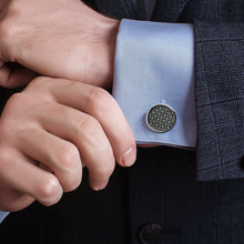 Load image into Gallery viewer, Woven Metal Black Cufflinks
