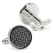 Load image into Gallery viewer, Woven Metal Black Cufflinks
