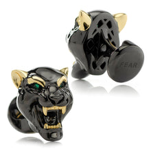 Load image into Gallery viewer, Sterling Silver Black and Gold Panther Cufflinks
