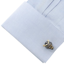 Load image into Gallery viewer, Sterling Silver Black and Gold Panther Cufflinks
