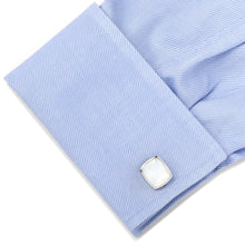 Load image into Gallery viewer, Sterling Silver Classic Cushion Mother of Pearl Cufflinks
