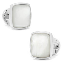 Load image into Gallery viewer, Sterling Silver Classic Cushion Mother of Pearl Cufflinks
