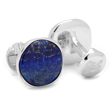 Load image into Gallery viewer, Sterling Silver Classic Formal Lapis Cufflinks
