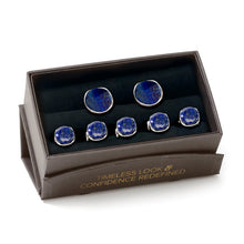 Load image into Gallery viewer, Sterling Silver Classic Formal Lapis 5-Stud Set
