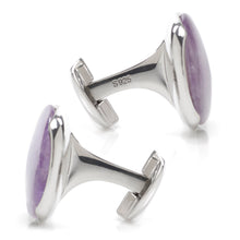 Load image into Gallery viewer, Sterling Silver Classic Formal Amethyst Cufflinks
