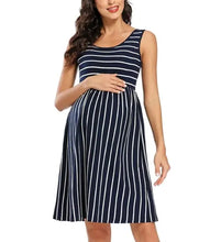 Load image into Gallery viewer, Striped Maternity Dress - # BAGE211510118-PRG
