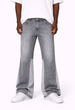 Load image into Gallery viewer, GREY SPLIT FLARE DENIM
