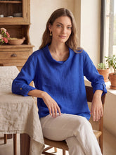 Load image into Gallery viewer, 100% Linen Draped Neck Top HOLLIS
