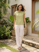 Load image into Gallery viewer, 100% Linen Cap Sleeve Soft-Fold Collar Top YVONNE
