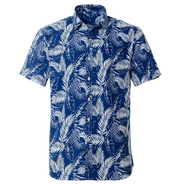 Ocean Palm Hawaiian Cotton Short Sleeve Shirt
