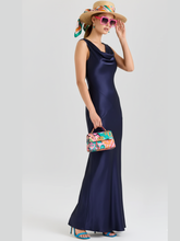 Load image into Gallery viewer, Off-the-Shoulder Fitted Chiffon Dress For Women, Upper West Side, BYMANYC New York.
